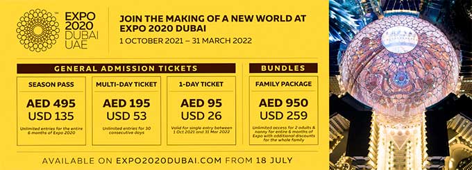 Weitere große EXPO 2020 Ticket Discounts