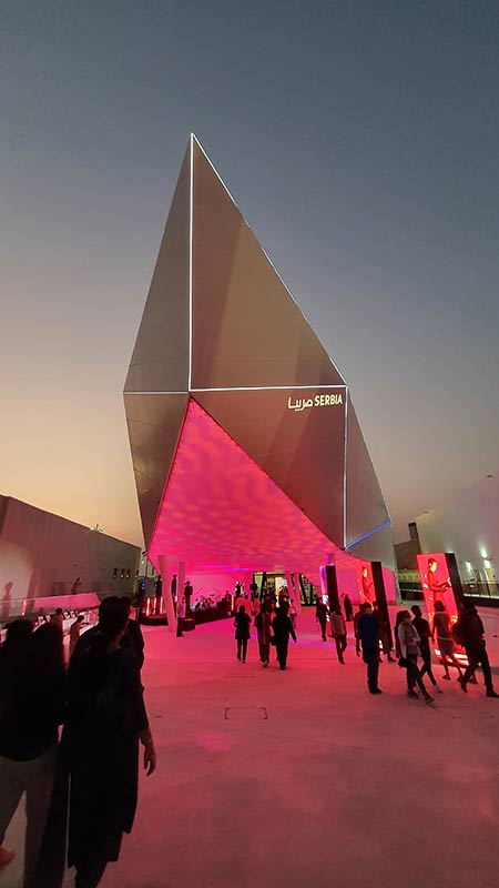 Serbien Pavillon und Architektur bei der EXPO 2020 Dubai